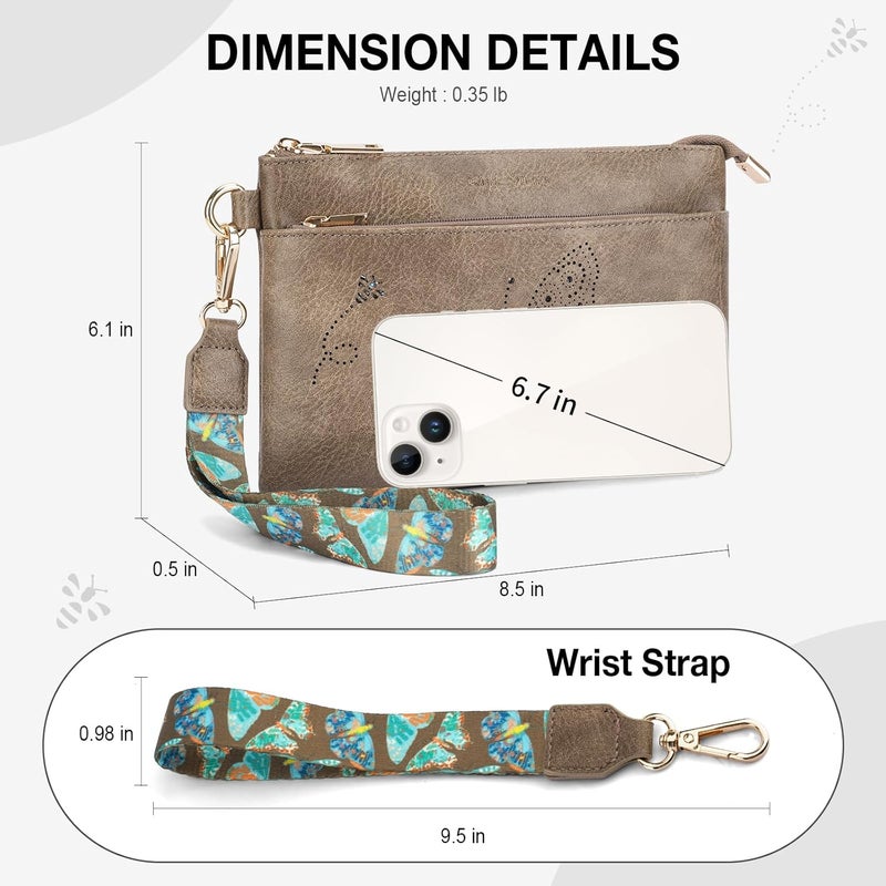 KITEVIUN Wristlet Wallets Clutch Purses for Women, Slim RFID Blocking Cell Phone Wallet Purse with Credit Card Holder - Image 2